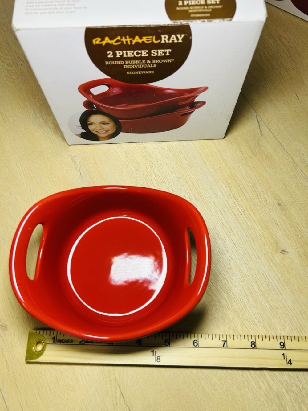 Rachel Ray 2-Piece Bubble & Brown Oven Round Bakeware Set Red - Picture 7 of 8